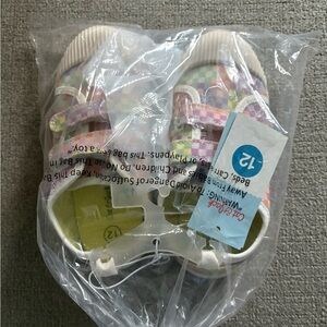Cat & Jack Pastel Checkerboard Strap Sandals - White Soles
